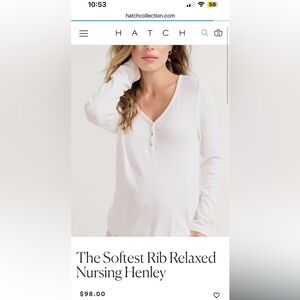 Th Softest Rib Relaxed Nursing Henley Long Sleeve T-shirt from Hatch